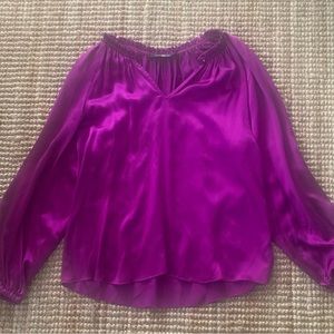 Beautiful hot pink silk blouse by Alice Trixie.